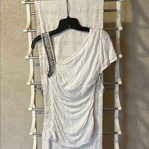 White Ruched Women's Top